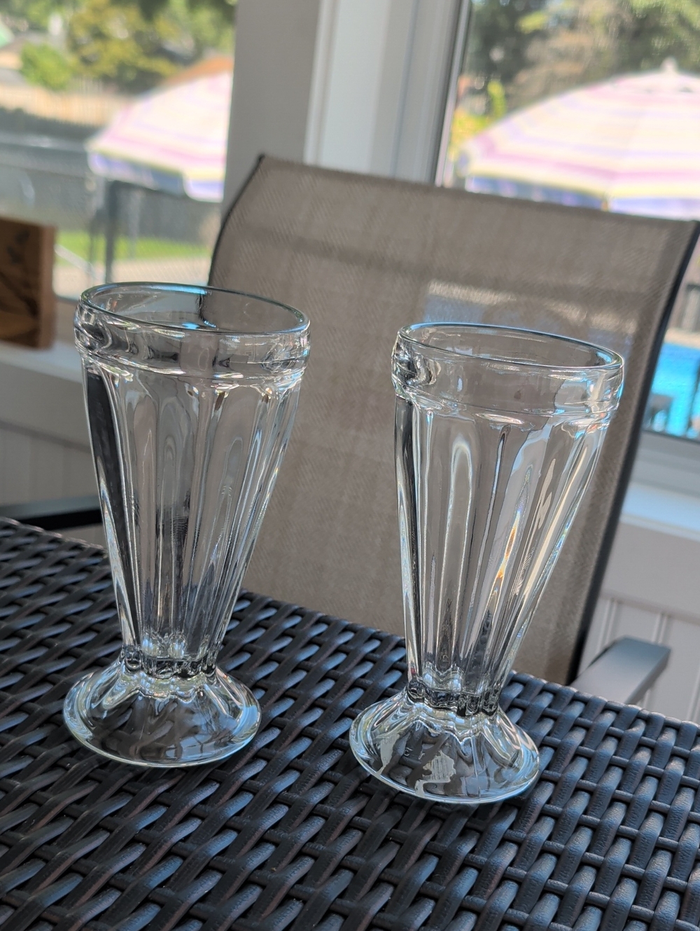 NWT Classic Clear Glass Soda Fountain Glasses - Set of 2